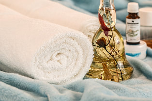 Oils and towels used for Aromatherapy